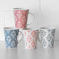 Set of 4 Damask Pattern New Bone China Mugs