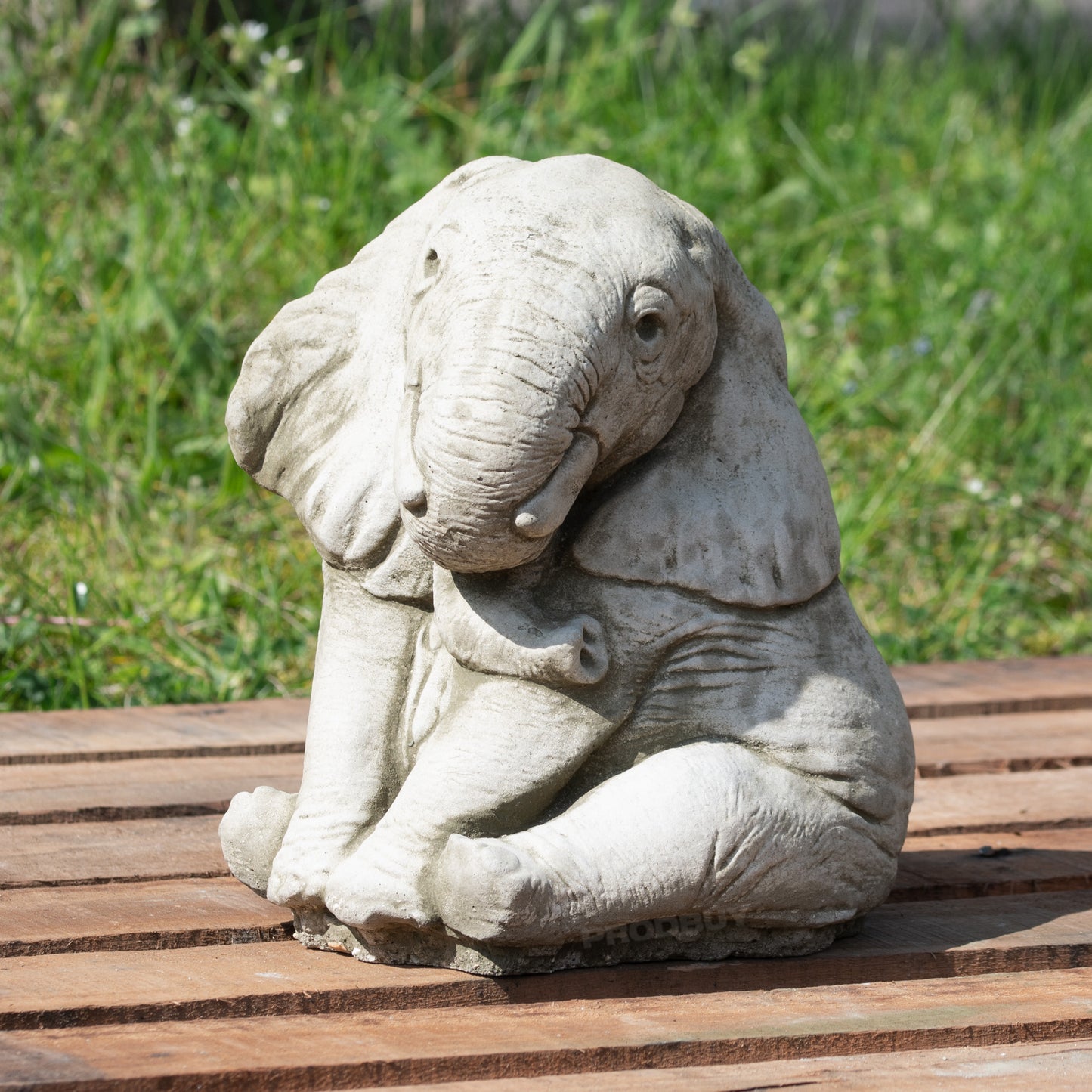 Heavy Stone Sitting Cute Elephant Ornament