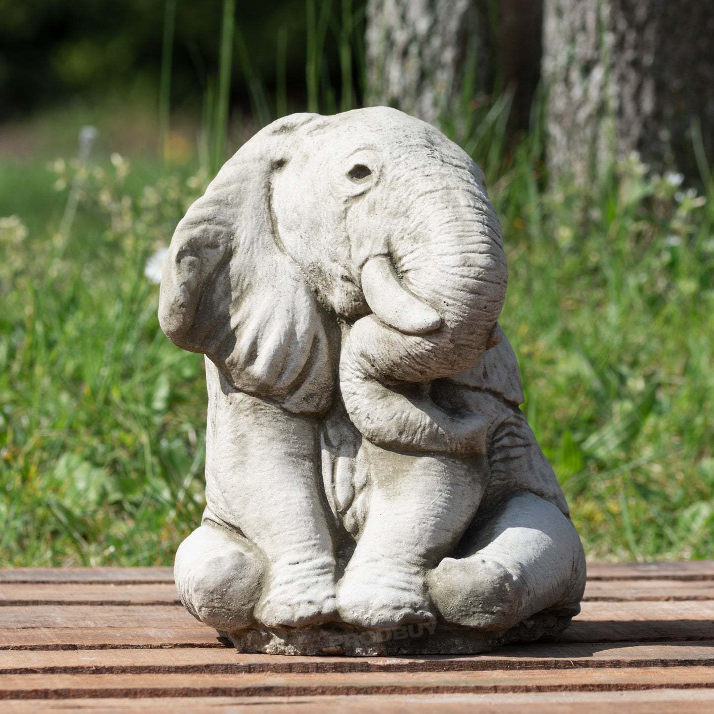 Heavy Stone Sitting Cute Elephant Ornament