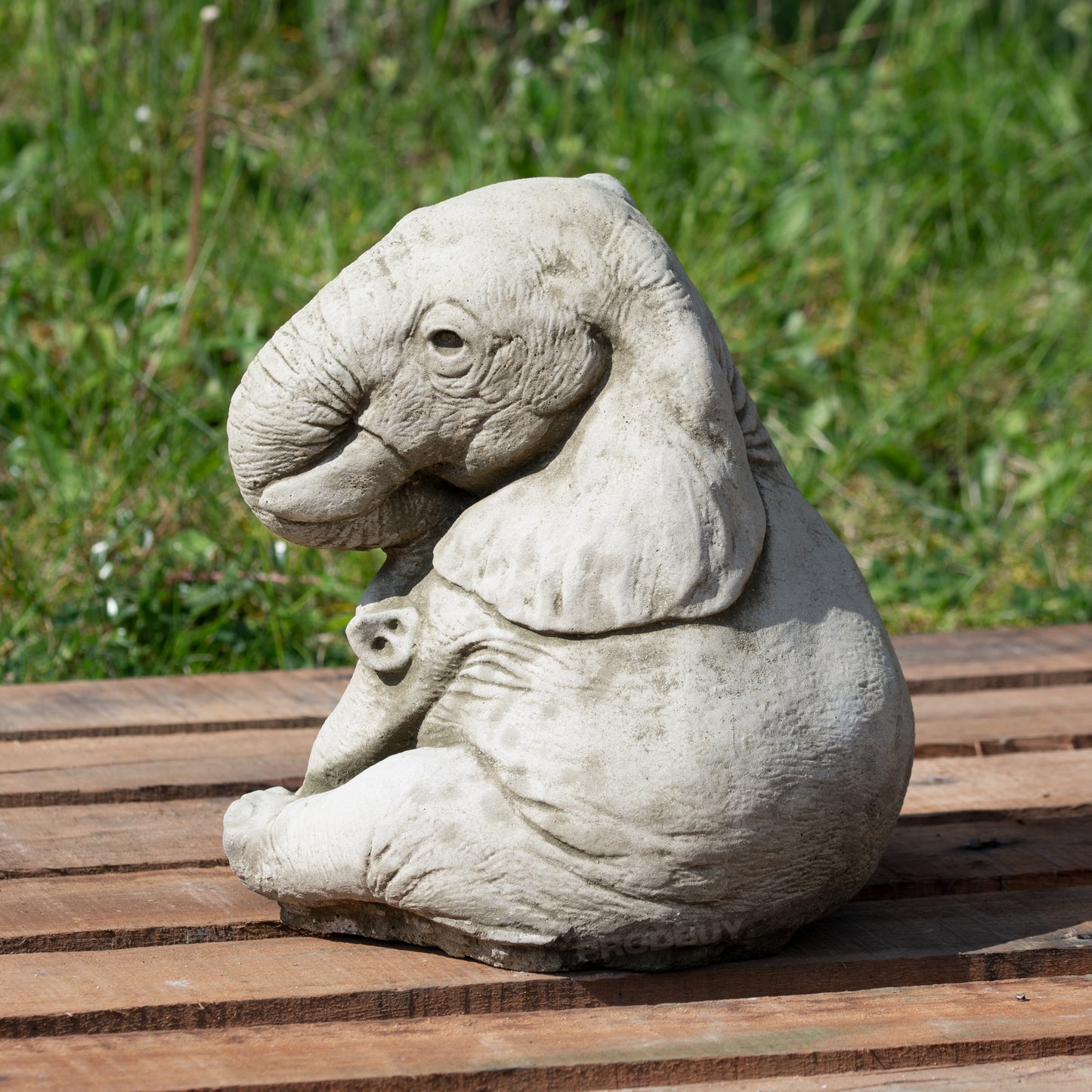 Heavy Stone Sitting Cute Elephant Ornament