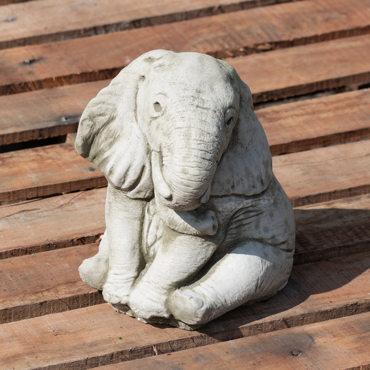 Heavy Stone Sitting Cute Elephant Ornament