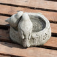 Heavy Stone Birds on Log Garden Bird Feeder Ornament