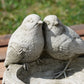 Heavy Stone Birds on Log Garden Bird Feeder Ornament