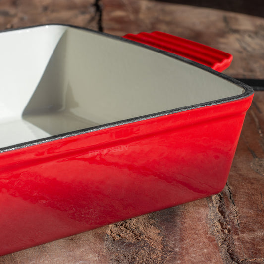 Red Cast Iron Oven Dish 29cm x 21cm
