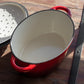 Red Cast Iron 29cm Oval Deep Casserole Dish with Lid