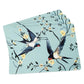 Set of Floral Flying Birds 4 Placemats & 4 Coasters