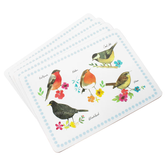 Pack of 4 Floral Garden Birds Placemats