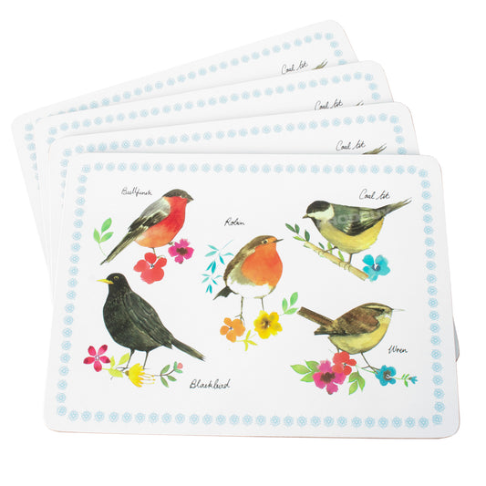 Pack of 4 Floral Garden Birds Placemats