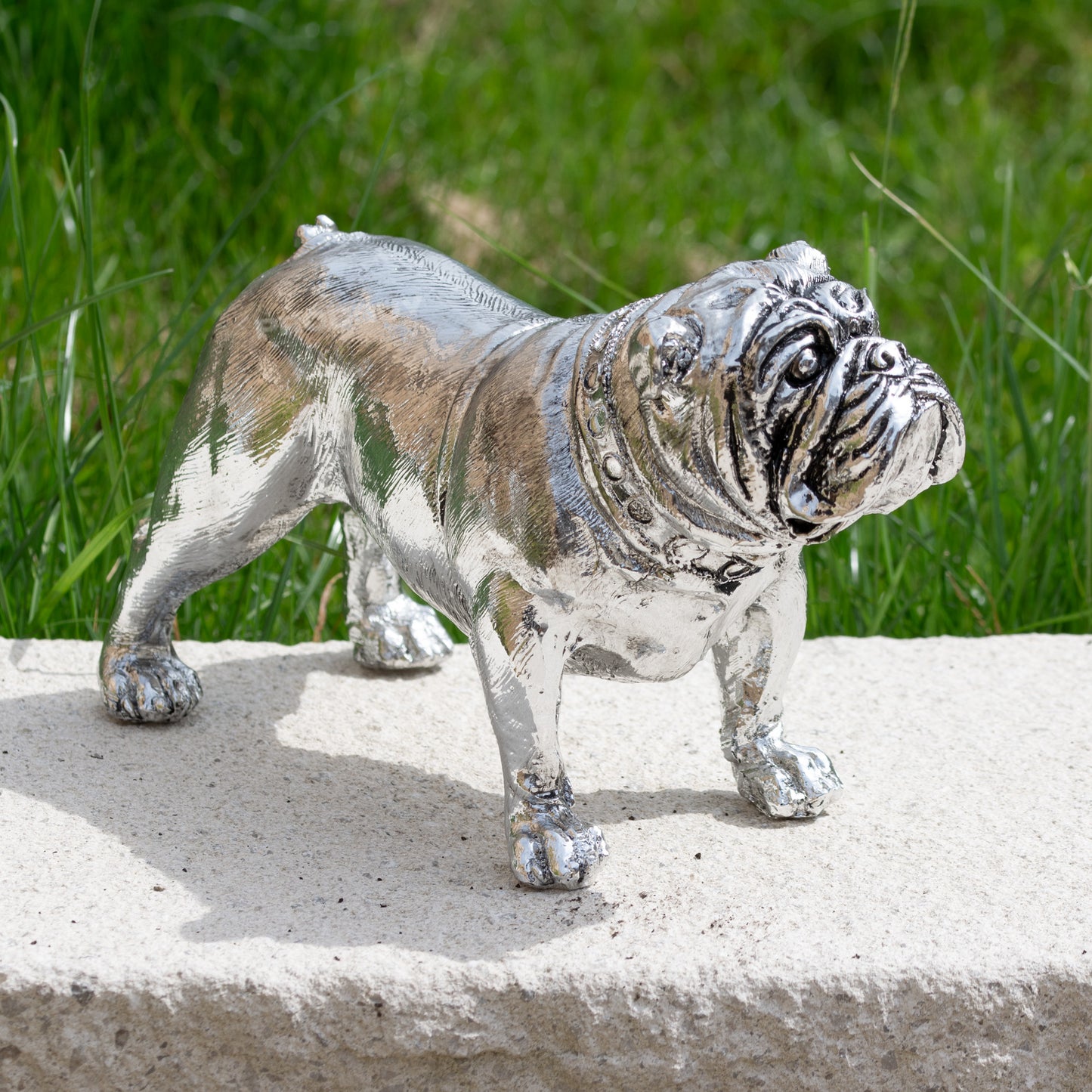 Silver Resin British Bulldog Ornament