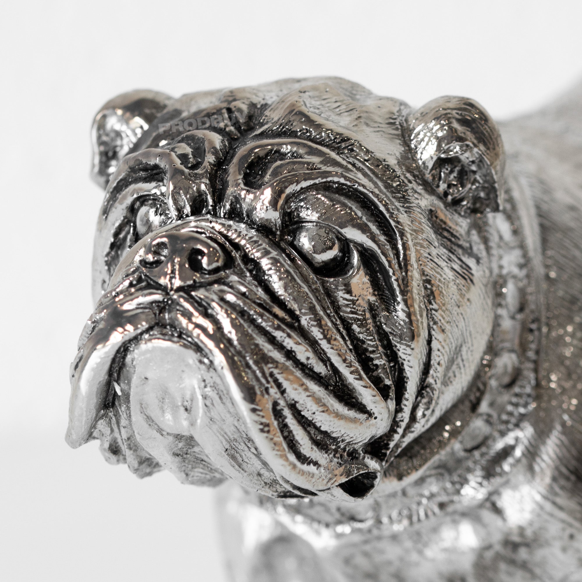 Silver shop bulldog ornament