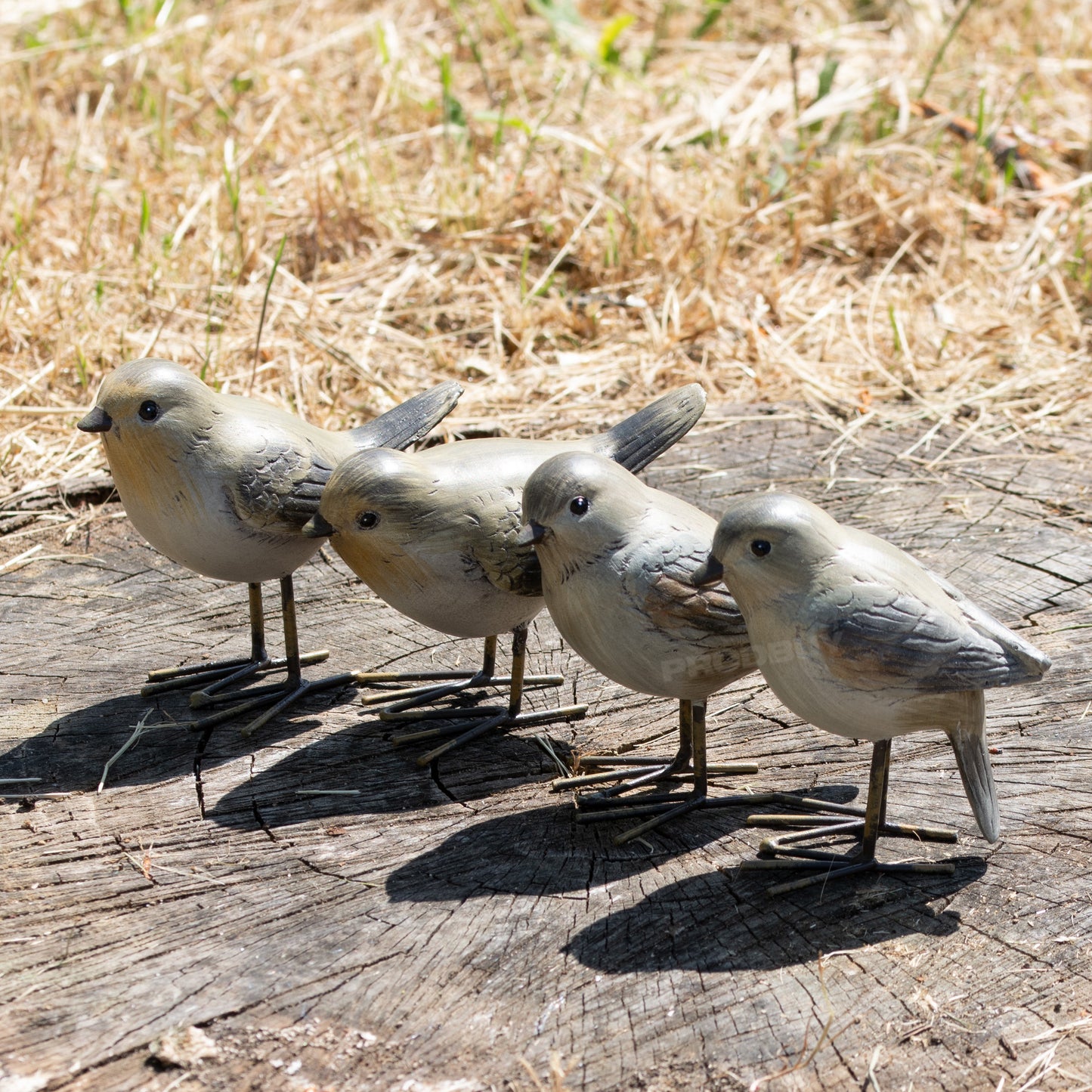 Set of 4 Small British Bird Garden Ornaments