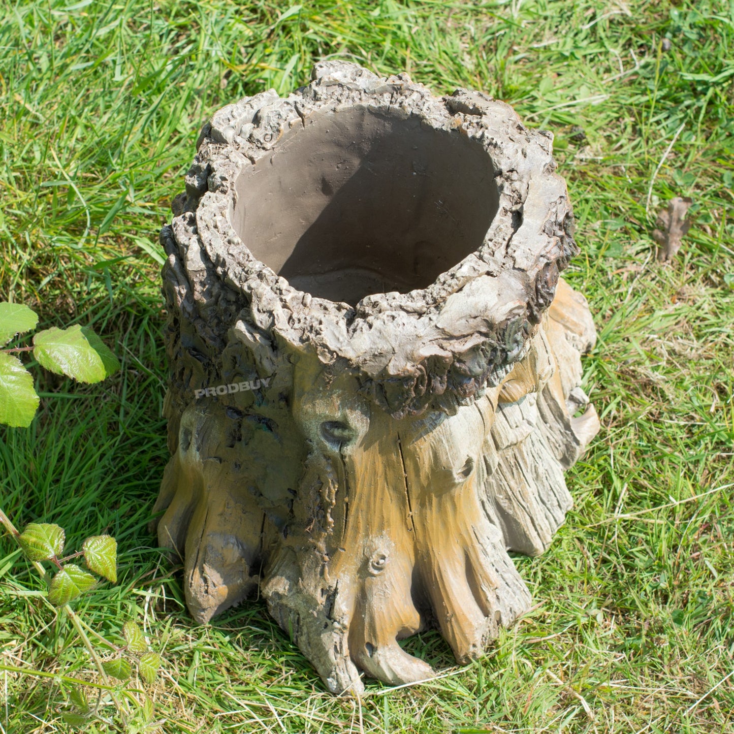 Winking Face Resin Tree Stump Plant Pot