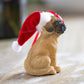 Small Christmas Dog with Santa Hat Ornament