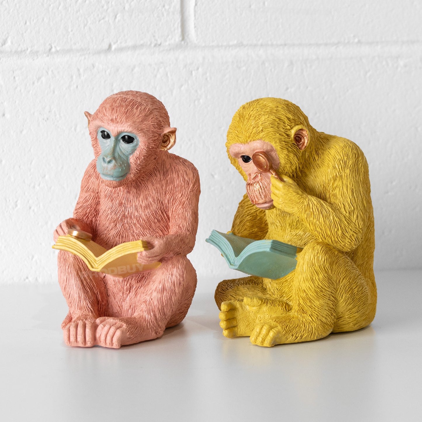 Researching Monkeys Bookends Pair of Shelving Book Ends