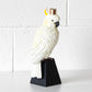 White Parrot Tapered Candle Stick Holder Ornament