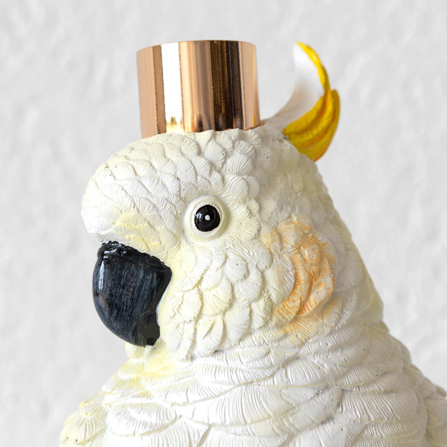 White Parrot Tapered Candle Stick Holder Ornament