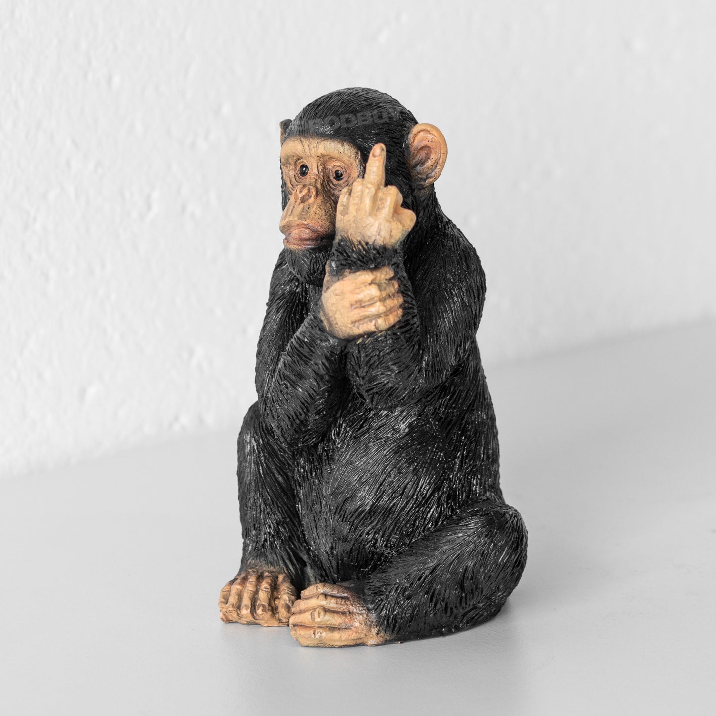 Small Black Rude Monkey Resin Ornament