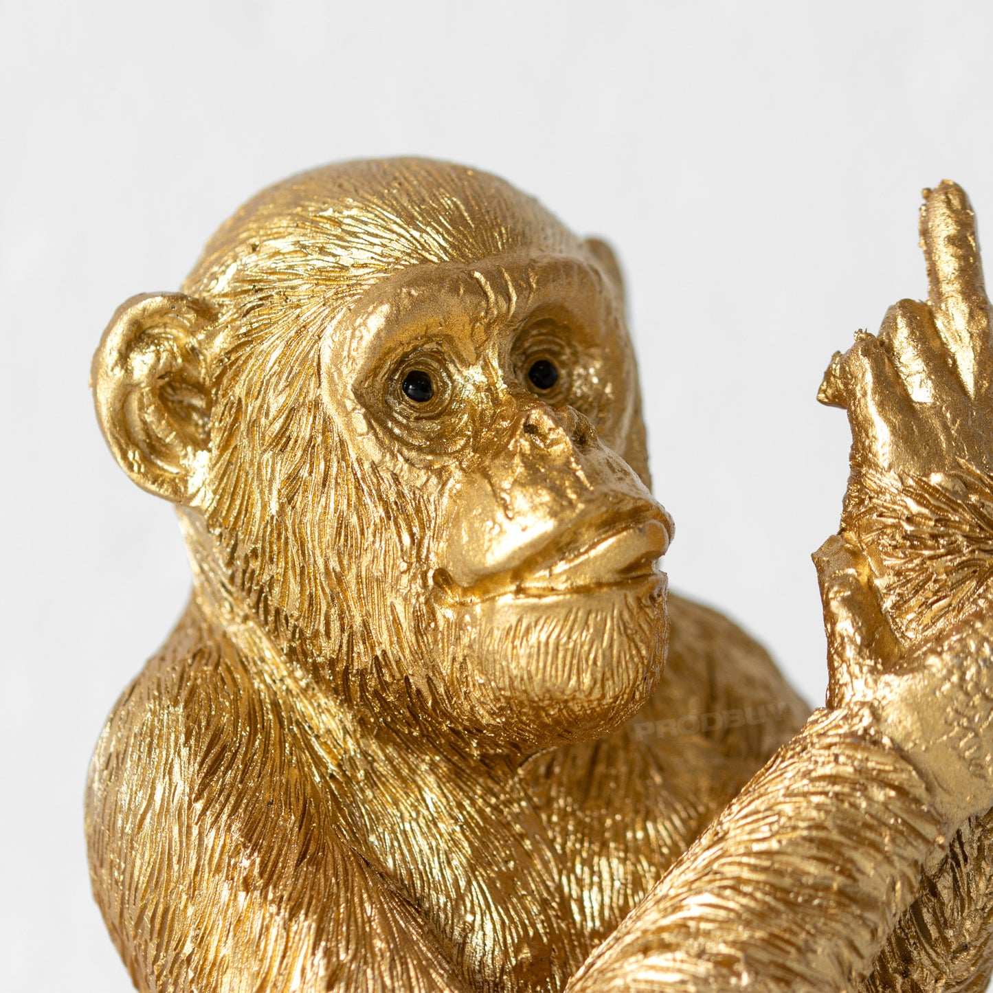 Small Gold Rude Monkey Resin Ornament