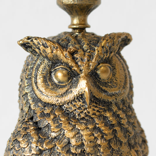 Small Owl Resin Candlestick