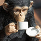 Monkey Drinking Tea 18cm Resin Garden Ornament