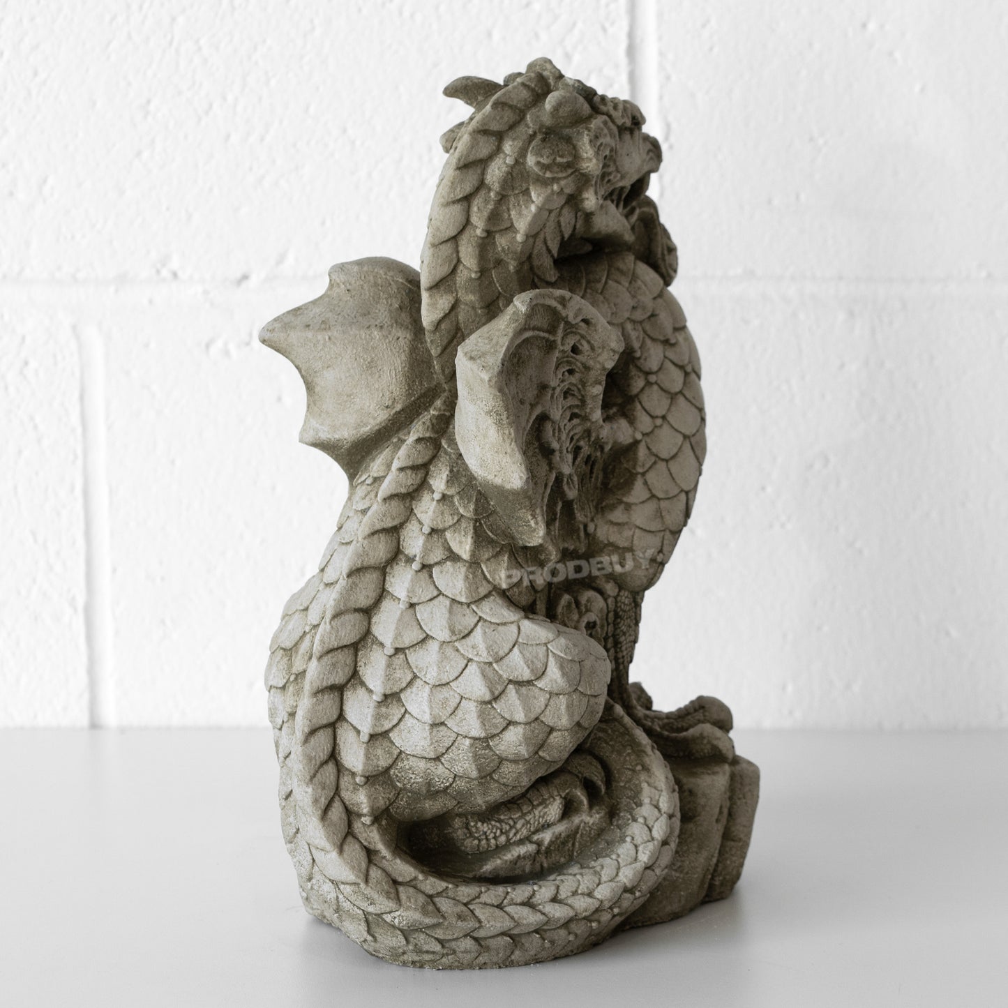 Heavy Stone Scaly Dragon 30cm Garden Statue