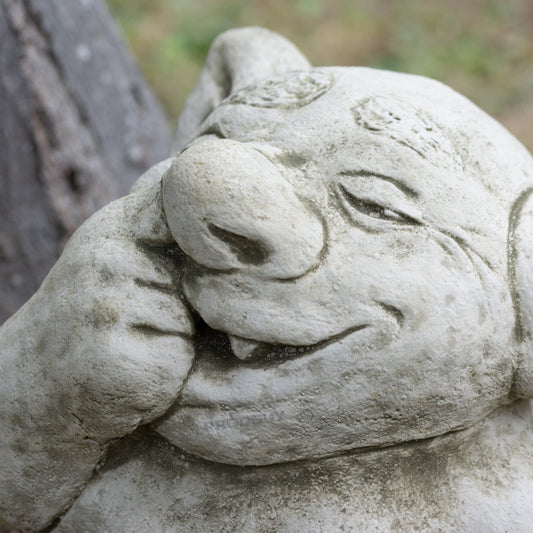 Heavy Stone 34cm Nose Picking Troll Statue