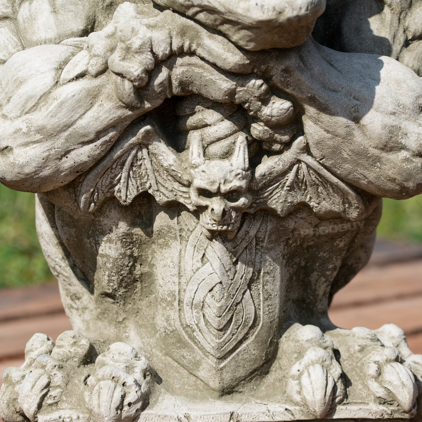 Heavy Stone Gargoyle with Sword Garden Statue 20kg