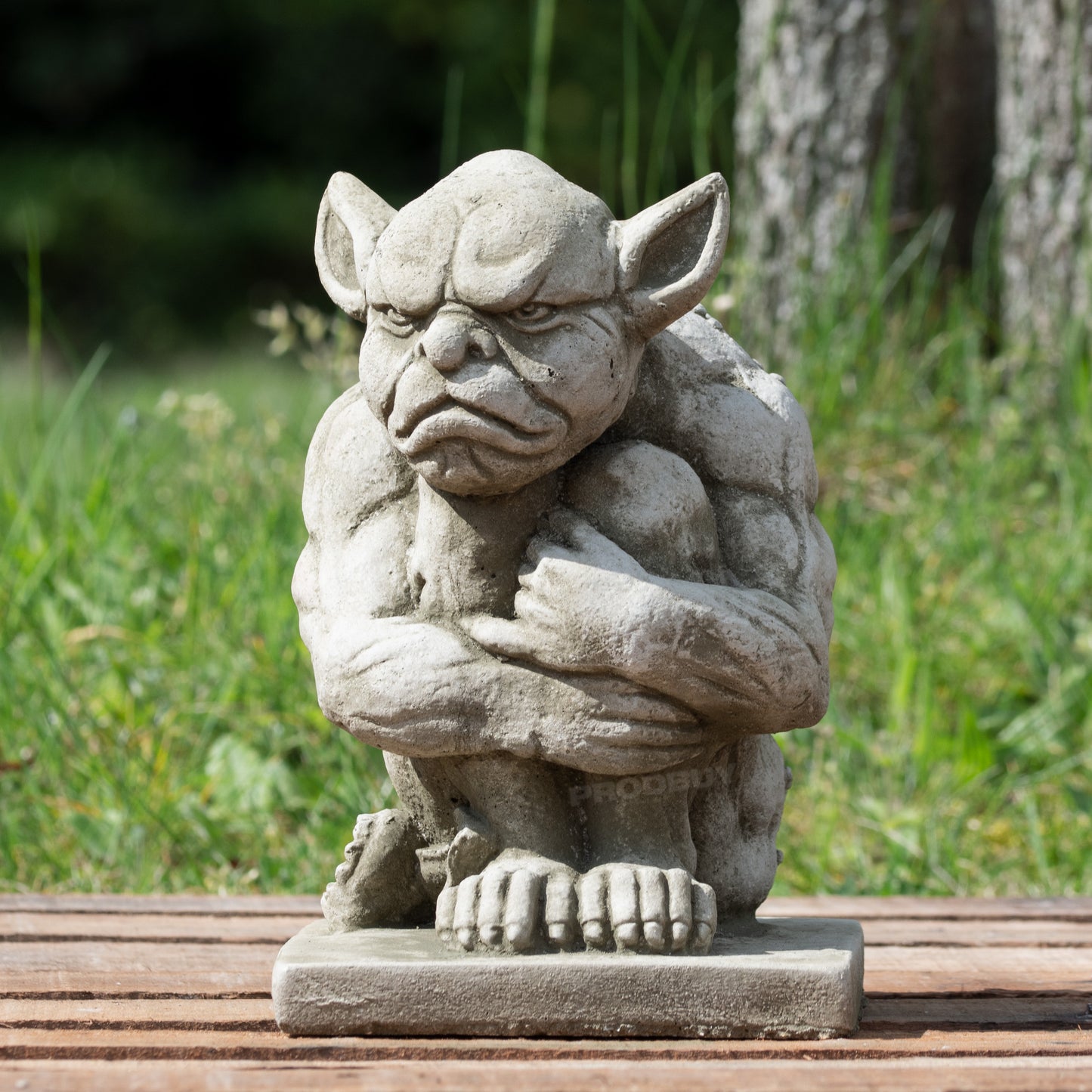 Heavy Stone Grumpy Gargoyle Garden Statue 25cm