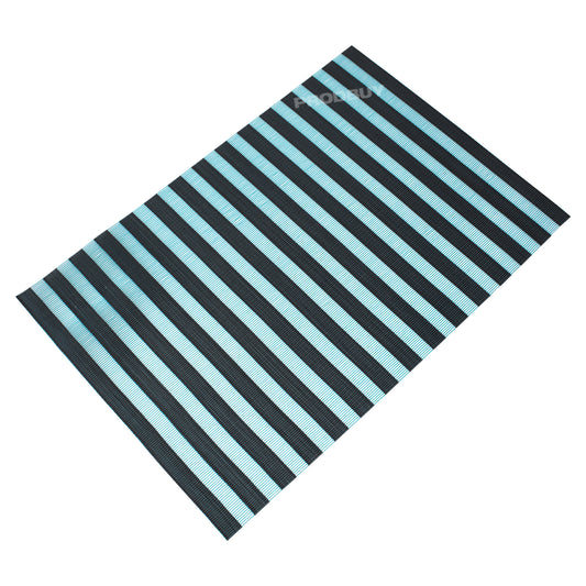Set of 4 Blue Stripe Woven Flexible Plastic Placemats