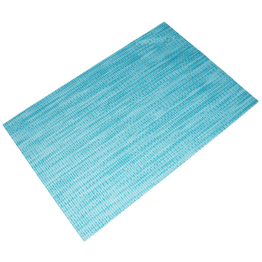 Set of 4 Aqua Blue Woven Flexible Plastic Placemats
