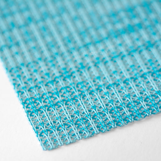 Set of 4 Aqua Blue Woven Flexible Plastic Placemats