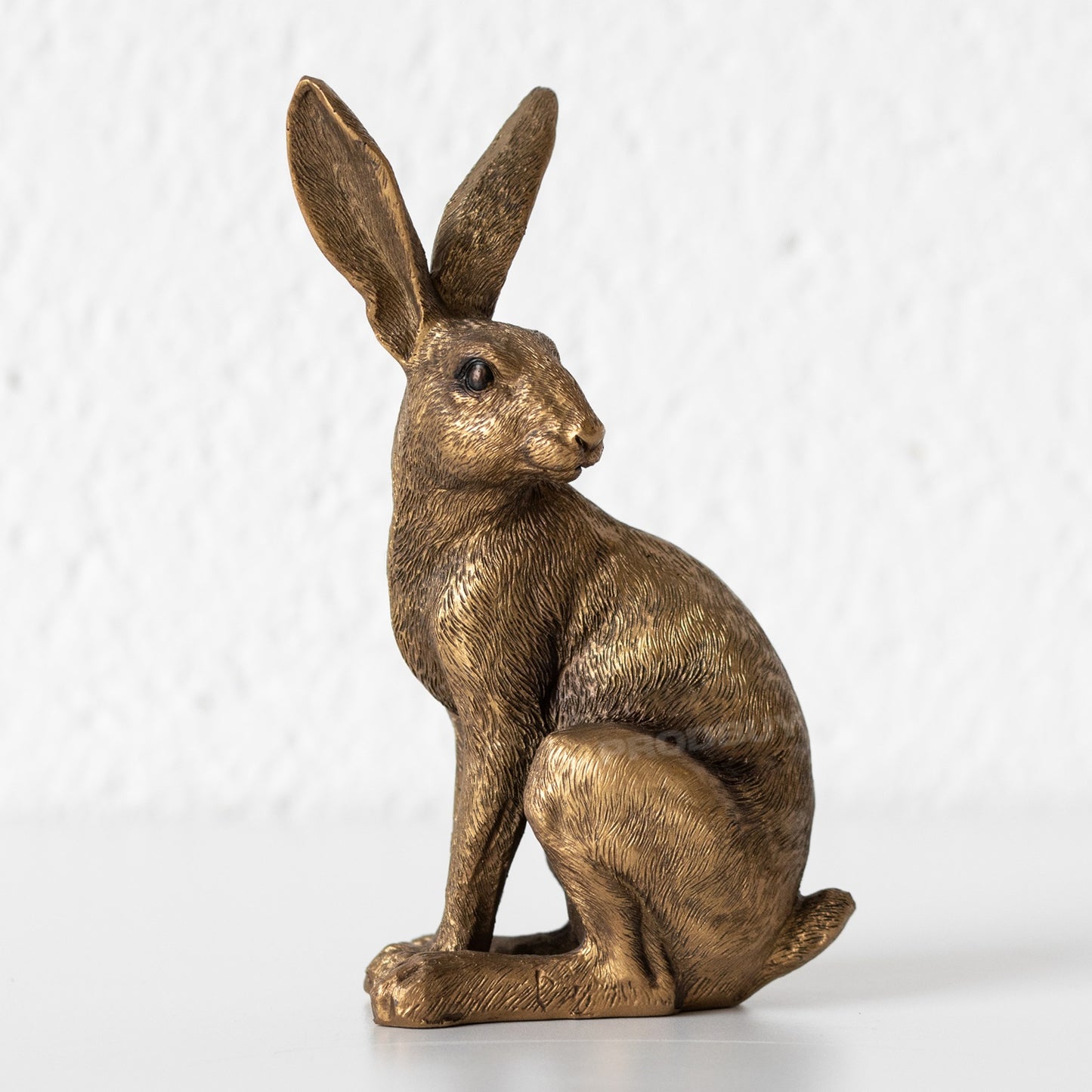 Small Bronze Resin Sitting Hare Ornament