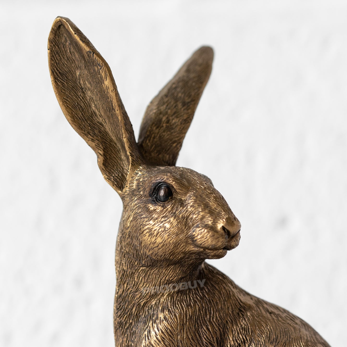 Small Bronze Resin Sitting Hare Ornament