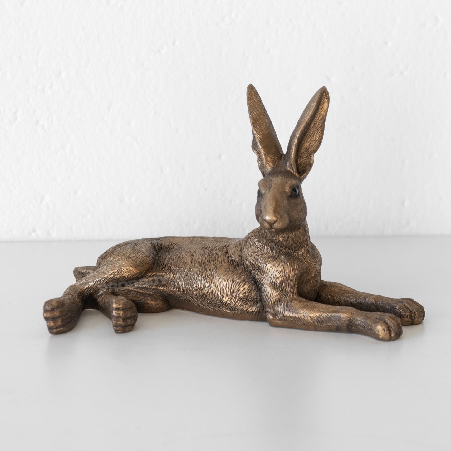 Bronze Resin Laying Hare Ornament