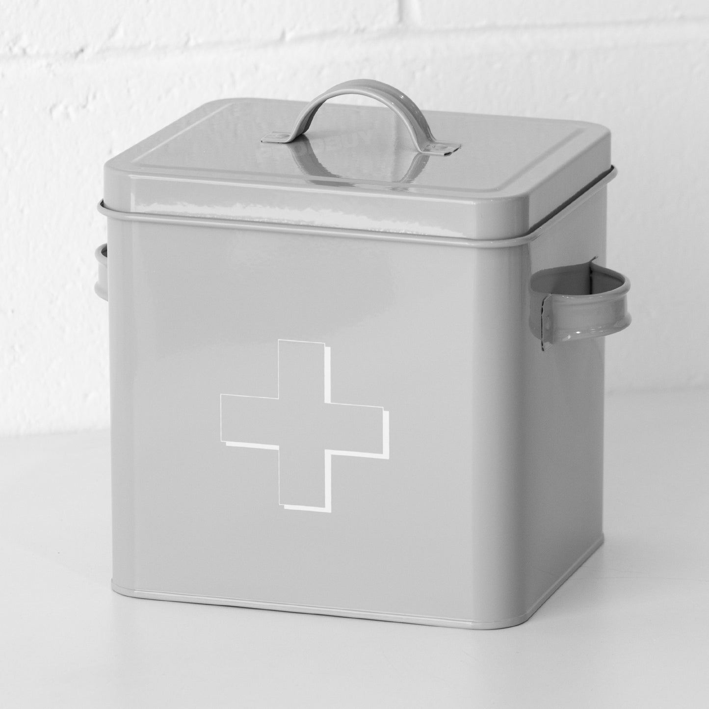 Retro Grey First Aid Storage Tin