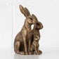 Small Bronze Resin Hare Family Ornament 15cm