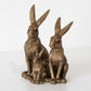 Small Bronze Resin Hare Family Ornament 15cm