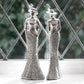 Set of 2 Elegant Silver Lady Ornaments