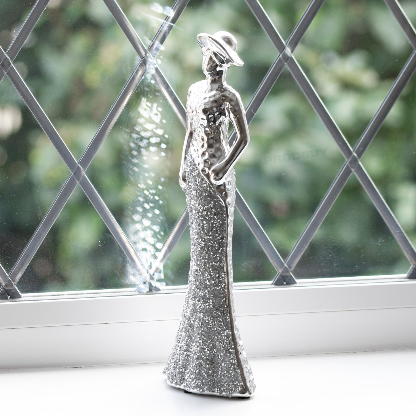 Elegant Silver Lady Hands on Hips Ornament