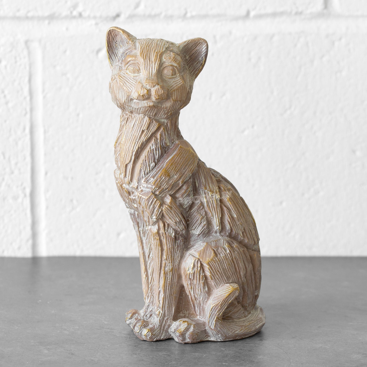 Resin Driftwood Style Cat Ornament