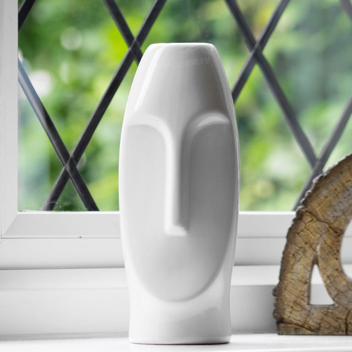 White 23.5cm Ceramic Face Vase