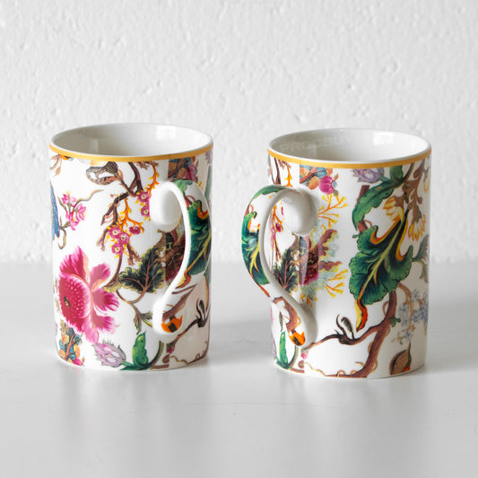 Set of 4 Light Floral 'Anthina' Coffee Mugs 340ml