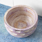 Hand Carved Round Purple Wooden Bowl