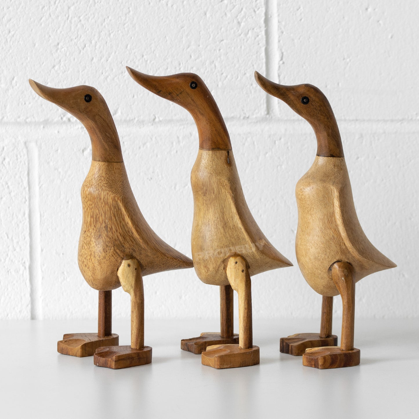 Set of 3 Small Wooden Duck Ornaments