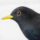 Small Wooden Blackbird on Perch Ornament