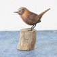 Small Wooden Wren Bird on Perch Ornament