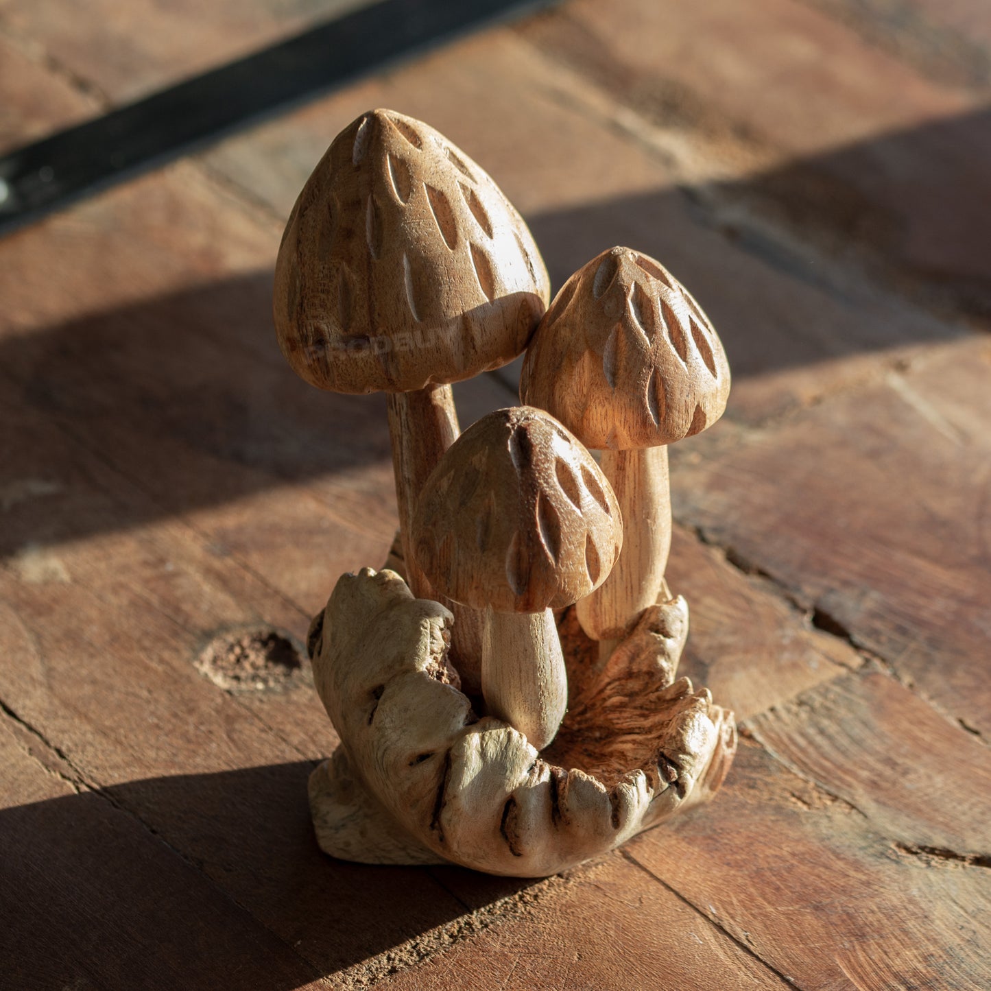 Small Bali Mushrooms Wooden Ornament 13cm
