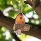 Small Wooden Robin Hanging Garden Ornament