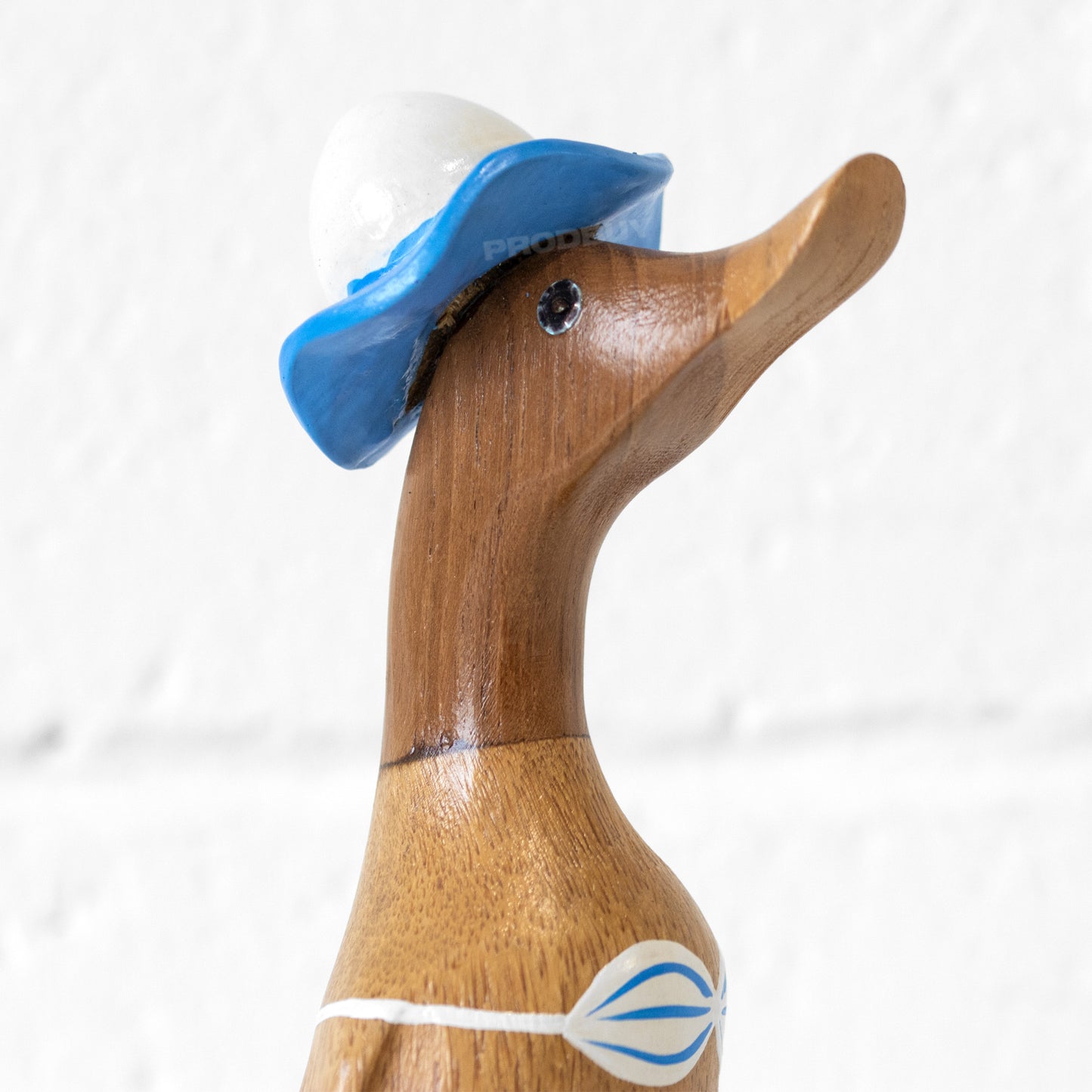 Hand Carved Wooden Beach Duck 25cm