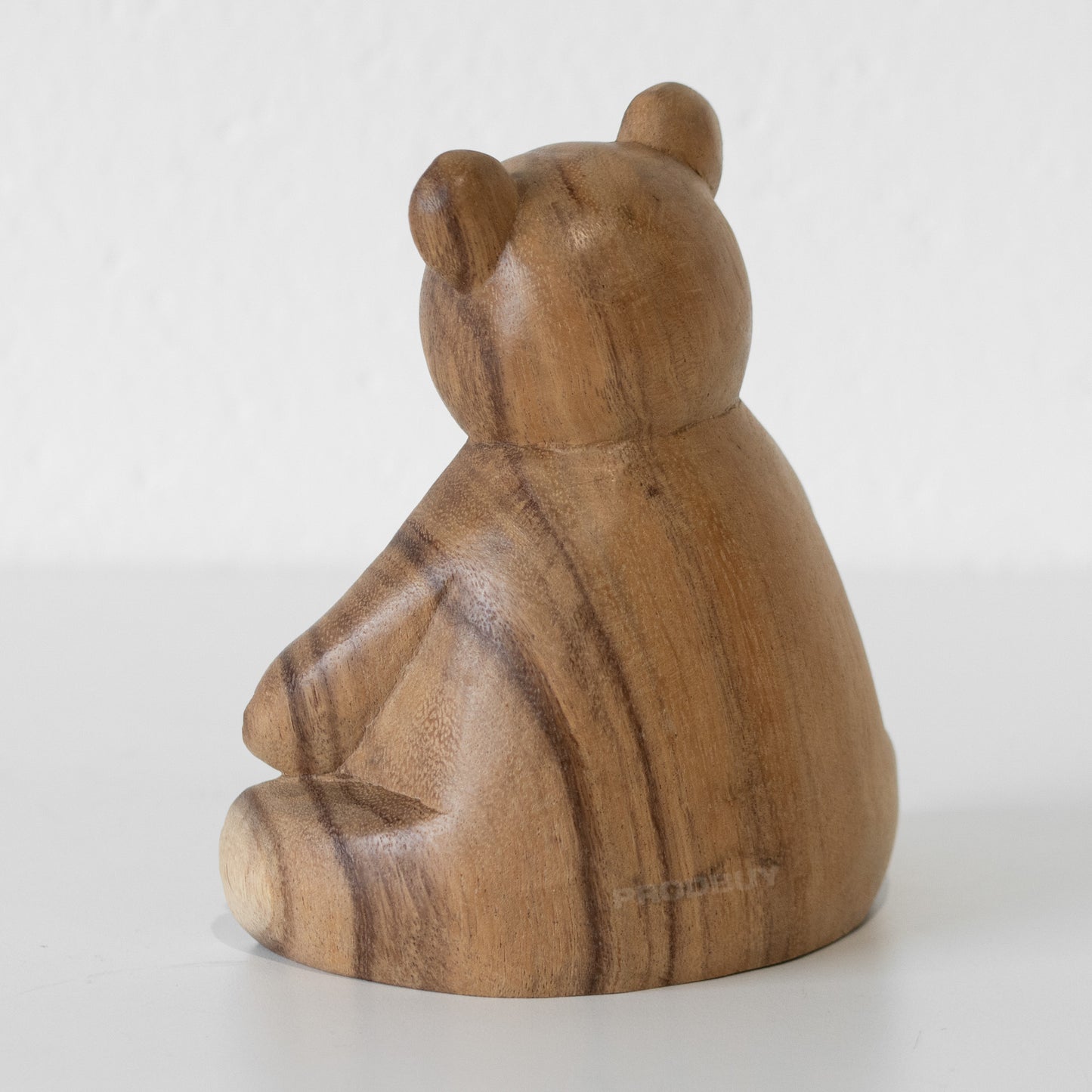 Hand Carved Wooden Teddy Bear 15cm
